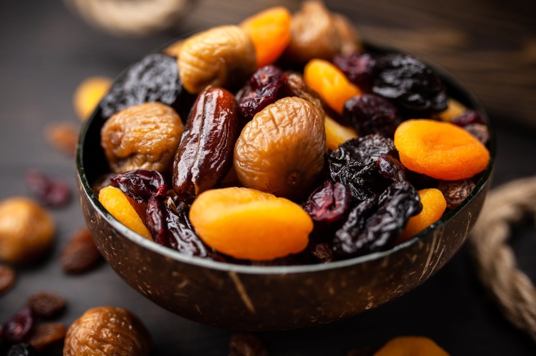 A mix of dried fruit