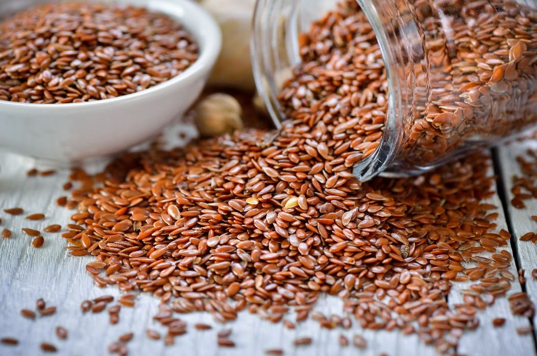 Flax seeds on table